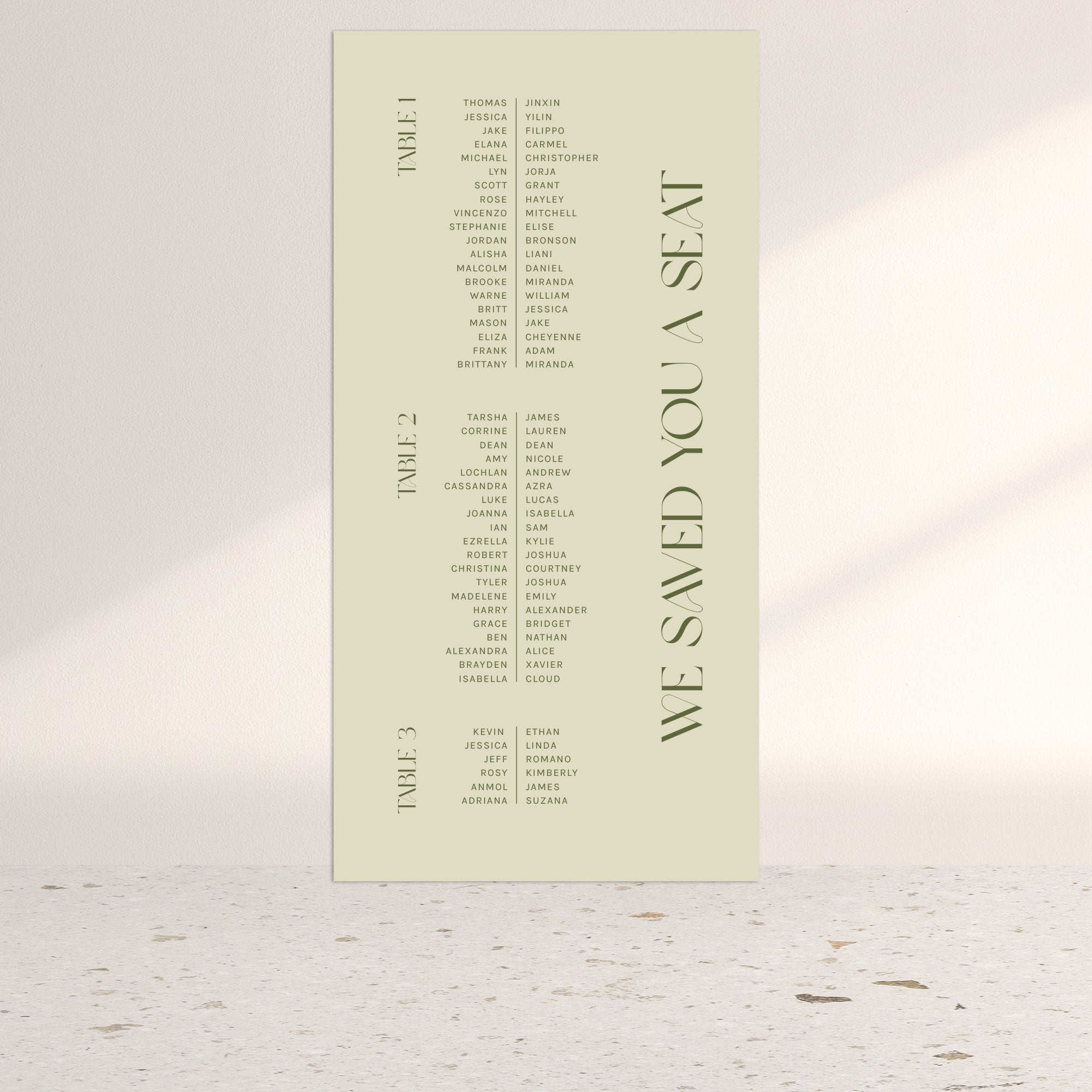 GRACE Seating Chart Ivory & Ink Weddings