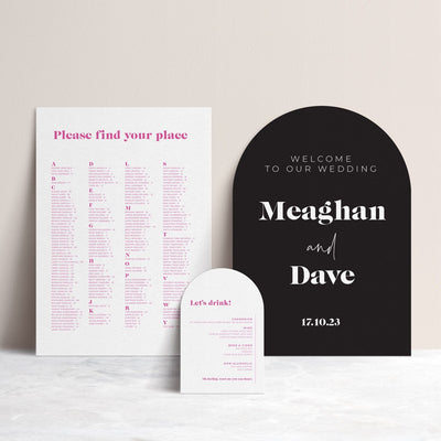 Ivory and Ink Weddings Welcome Sign MEAGHAN 3 Sign Package