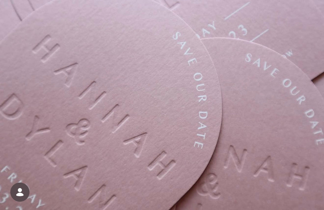 Hot foil printed wedding invitation detail with metallic gold ink finish, Wedding Invitations Melbourne