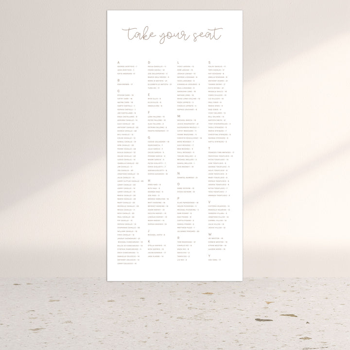 ANDREA Seating Chart