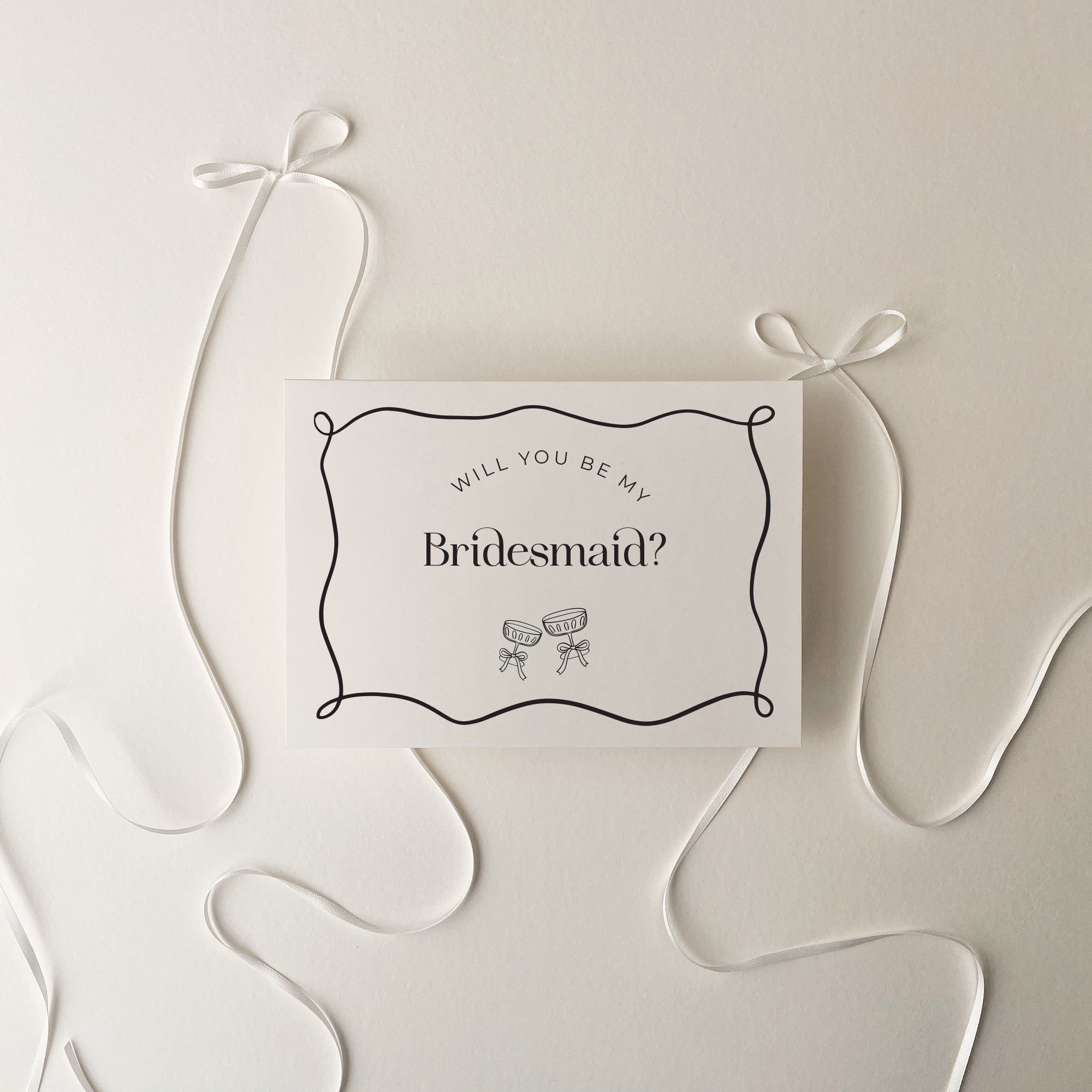 4 Biglietti 'Will You Be My Bridesmaid?' Con Buste: Design Rosa Cipria Per Proposta Damigelle