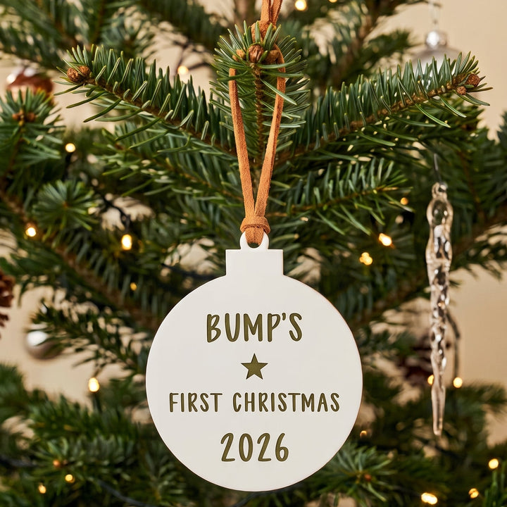 Bumps First personalised Christmas ornament by Ivory &amp; Ink Weddings