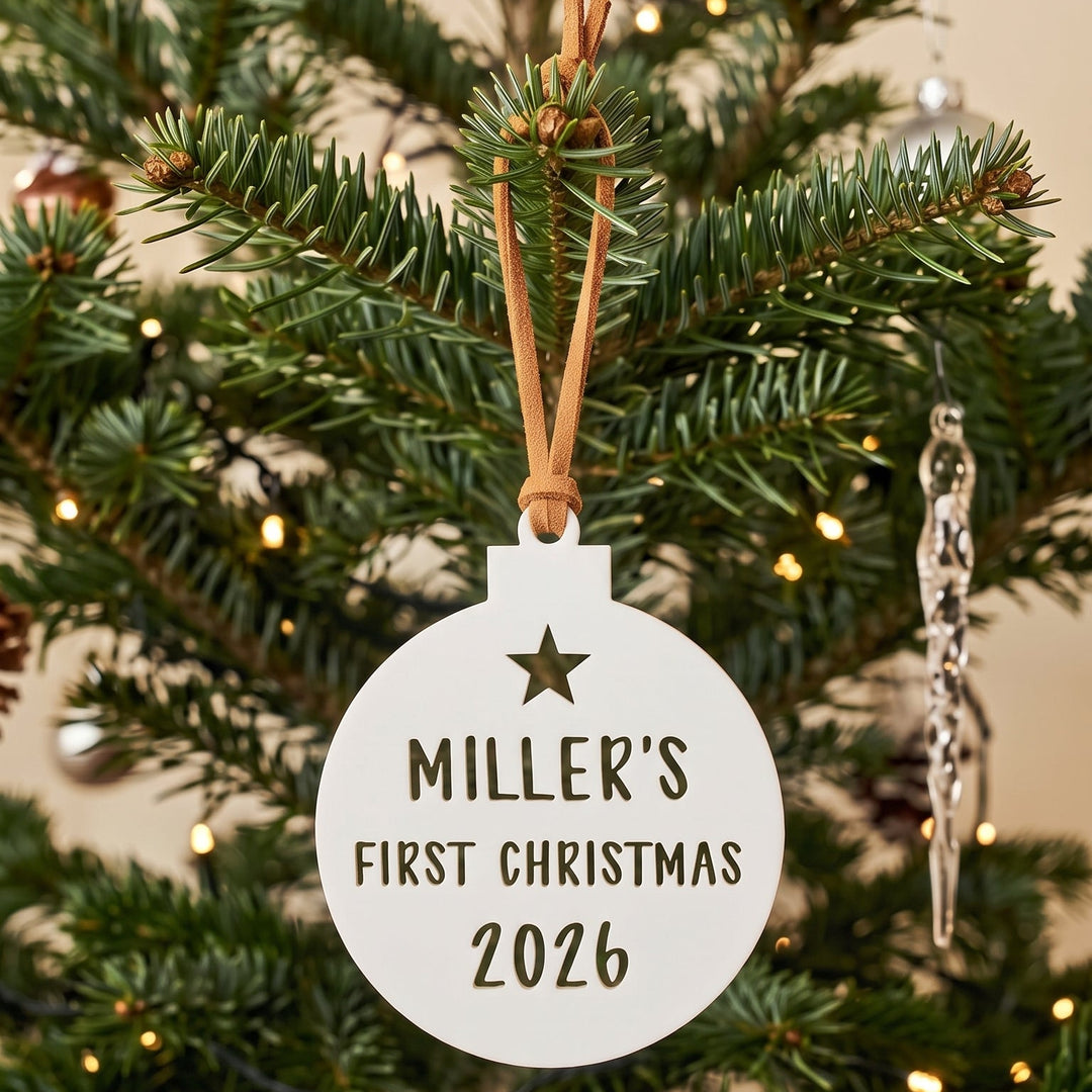 First Christmas personalised Christmas ornament by Ivory &amp; Ink Weddings