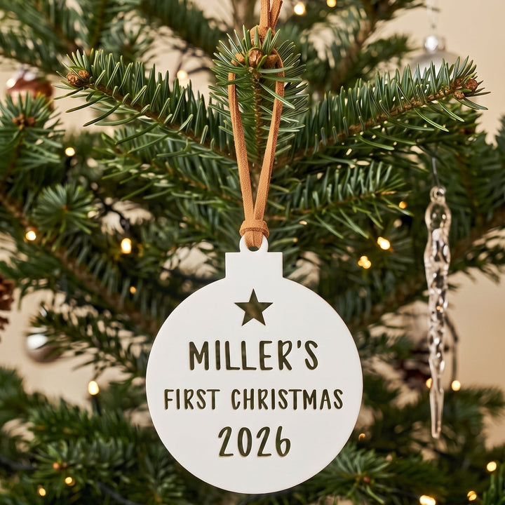 First Christmas personalised Christmas ornament by Ivory &amp; Ink Weddings