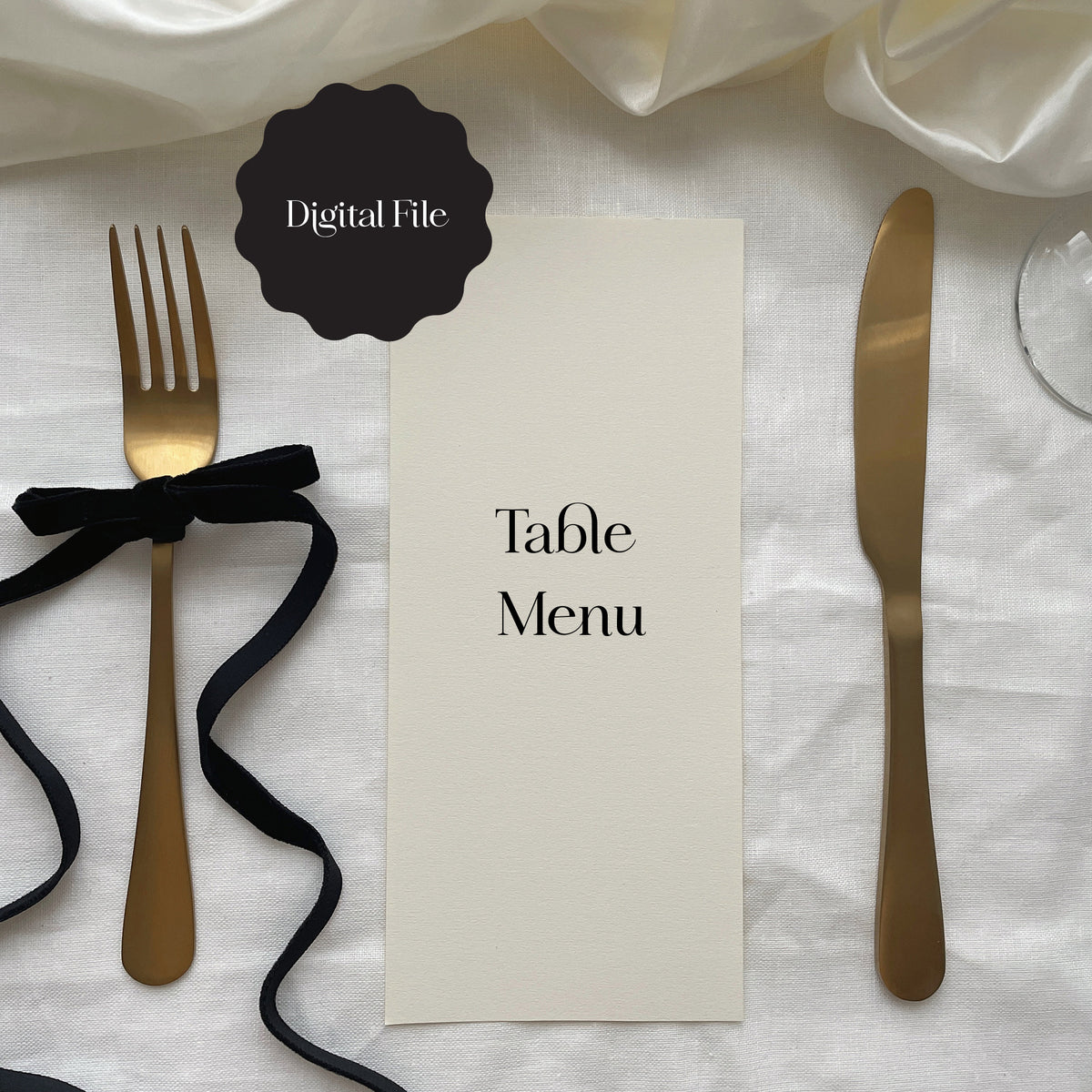 Digital Table Menu – Ivory & Ink Weddings