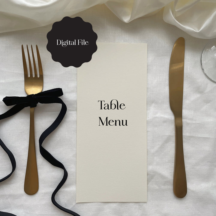 Digital Table Menu
