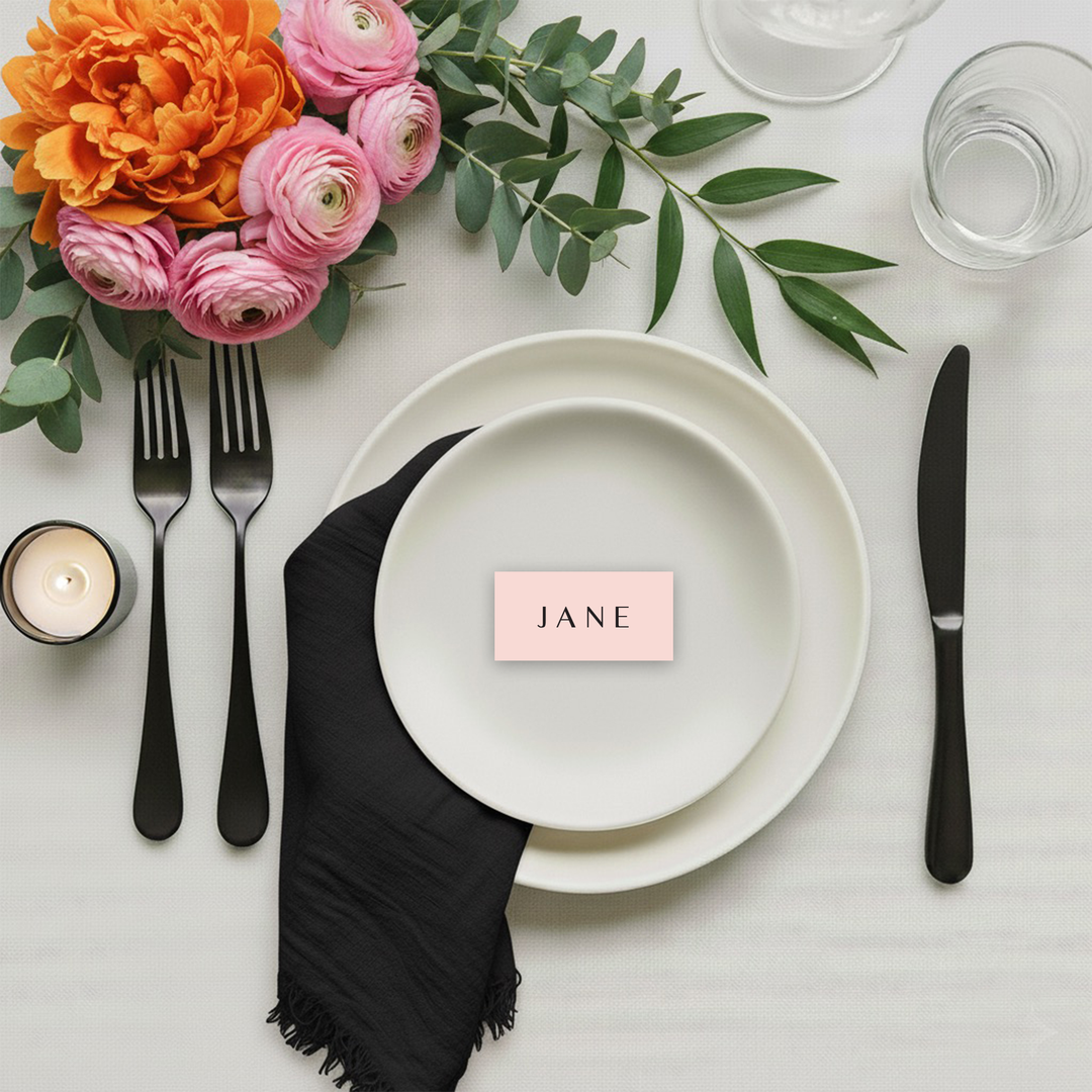 blush pink place card