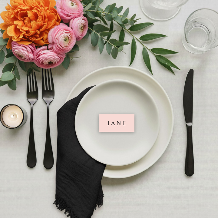 blush pink place card