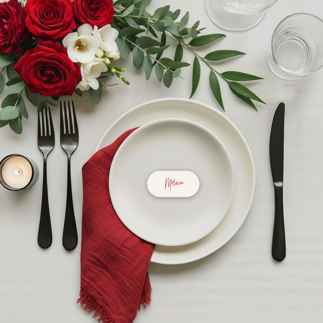 script wedding place card