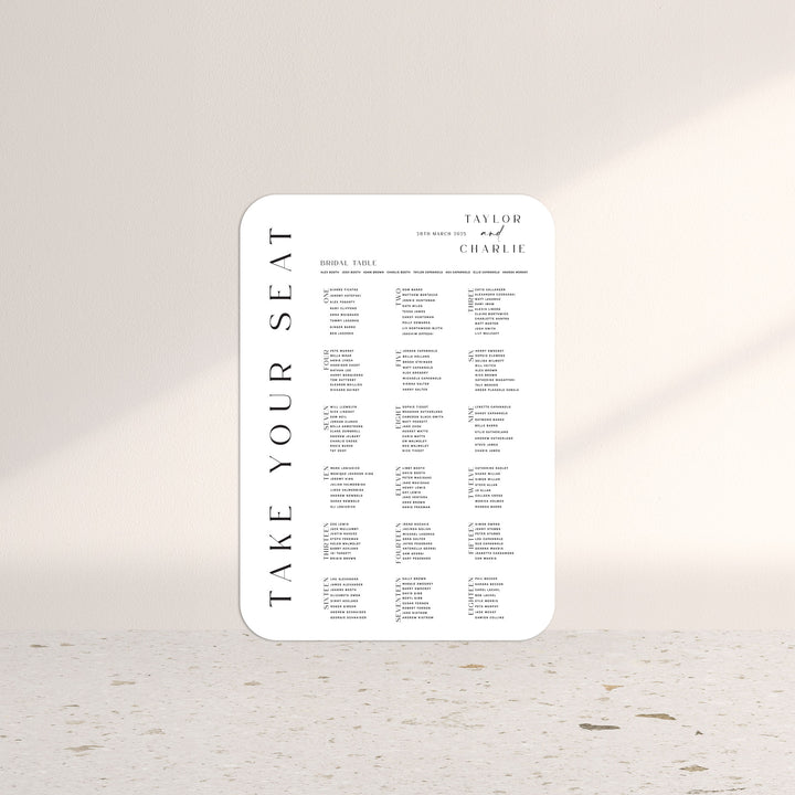 TAYLOR Seating Chart