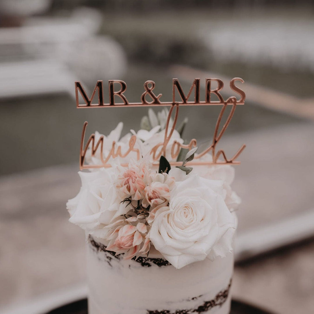 Ivory and Ink Weddings Cake Topper Acrylic Cake Topper