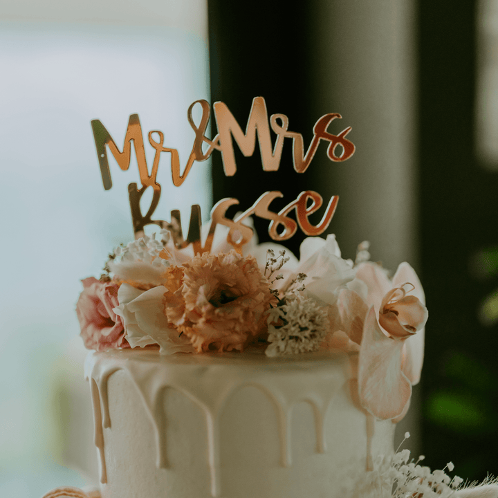 Ivory and Ink Weddings Cake Topper Acrylic Cake Topper