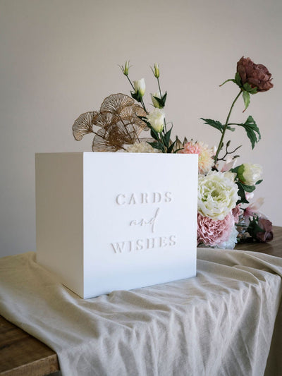 Ivory and Ink Weddings Hire White Acrylic Wishing Well