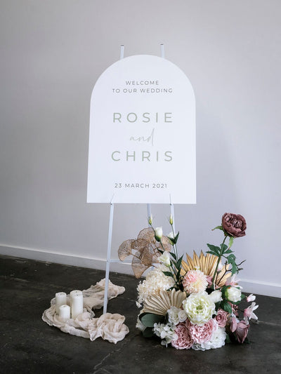 Ivory and Ink Weddings Hire White Easel Hire