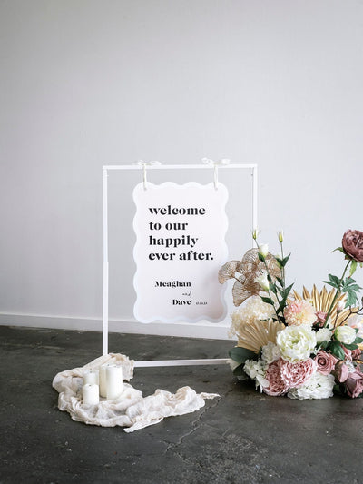 Ivory and Ink Weddings Hire White Mini Metal Stand Hire