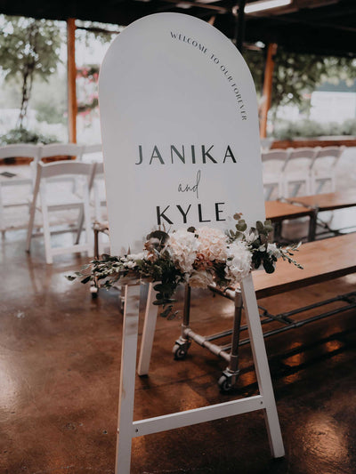 Ivory and Ink Weddings Hire White Wooden Easel Hire