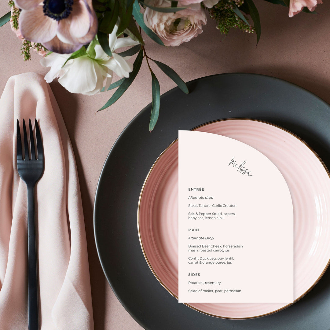 Ivory & Ink Weddings Menu MELISSA Menu