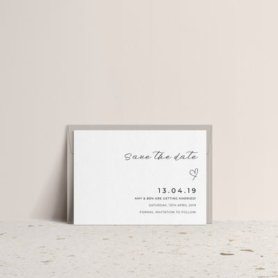 Ivory & Ink Weddings Save The Date AMY save the date