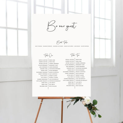 Ivory and Ink Weddings Seating Chart CHLOE Seating Chart