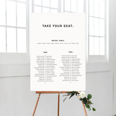 Ivory and Ink Weddings Seating Chart FIONA Seating Chart