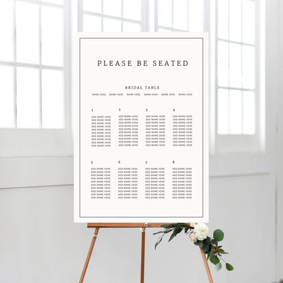 Ivory and Ink Weddings Seating Chart LILY Seating Chart