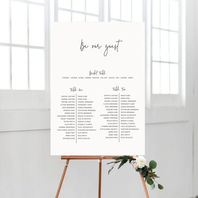 Ivory and Ink Weddings Seating Chart MELISSA Seating Chart