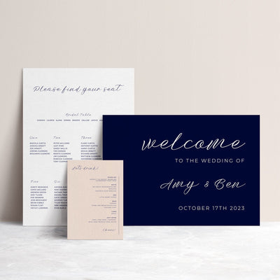 Ivory and Ink Weddings Welcome Sign AMY 3 Sign Package