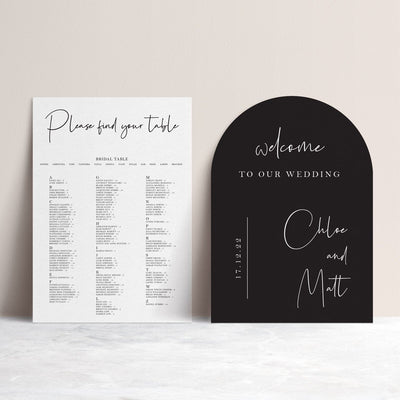 Ivory and Ink Weddings Welcome Sign CHLOE 2 Sign Package