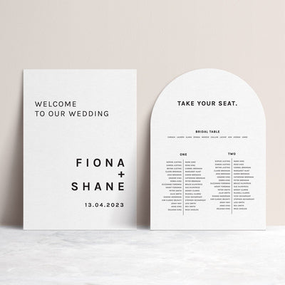 Ivory and Ink Weddings Welcome Sign FIONA 2 Sign Package