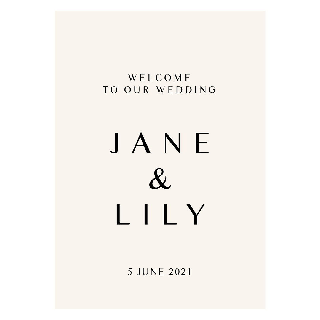 Ivory and Ink Weddings Welcome Sign JANE 2 Sign Package