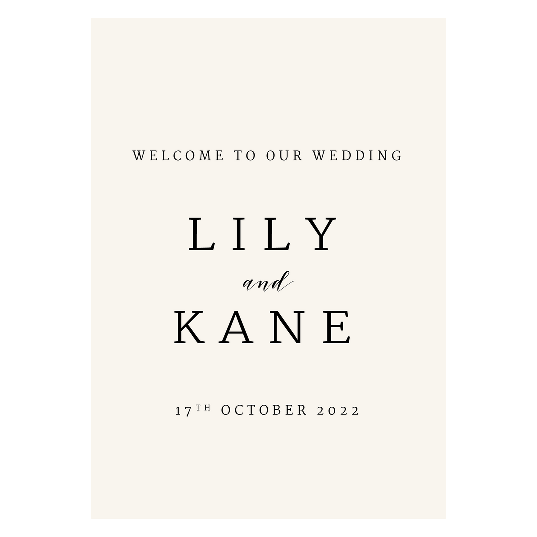 Ivory and Ink Weddings Welcome Sign LILY 2 Sign Package