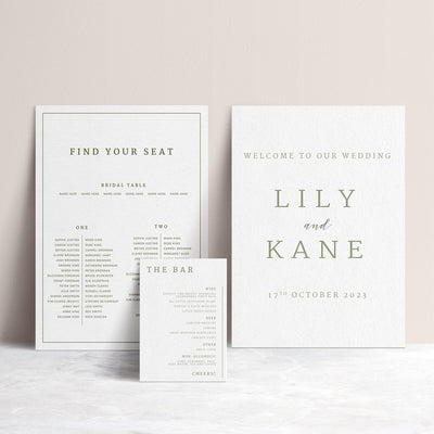Ivory and Ink Weddings Welcome Sign LILY 3 Sign Package